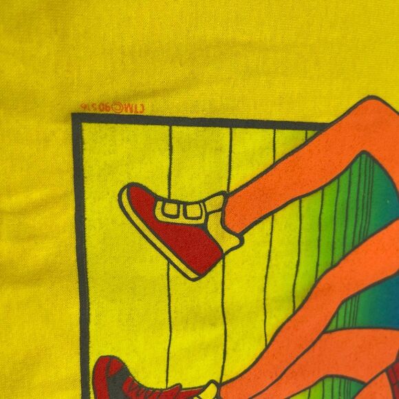 Jogging Florida Vintage Bright Yellow Single Stitch T-Shirt Size XL - Picture 5 of 8